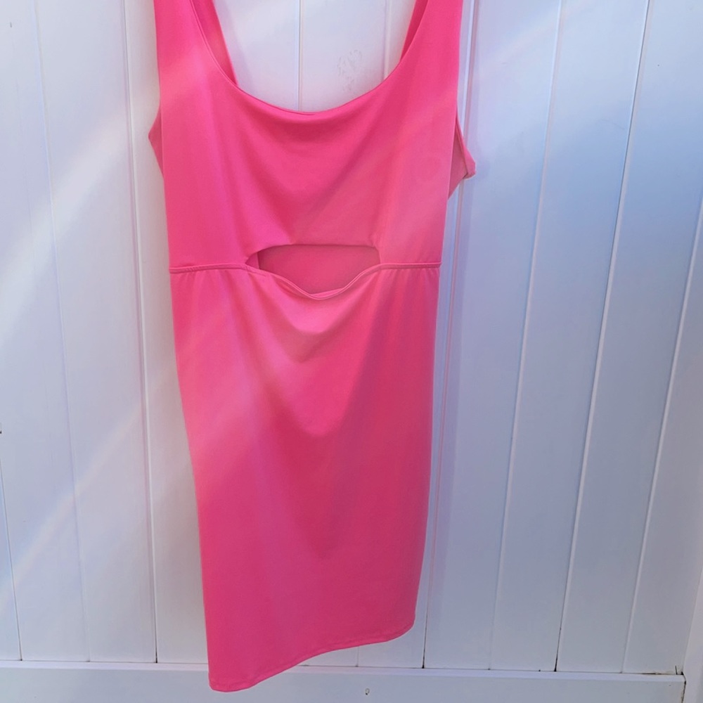 Hot pink mini dress